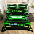 thumbnail image 2 of Manfei Sport Car 2pcs Duvet Cover Twin for Boys Girls,Abstract Buffalo Plaid Bedding Sets Twin Size,Extreme Sport Comforter Cover Breathable,Microfiber Car Room Decorative(No Comforter), 2 of 6