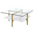 thumbnail image 6 of Pemberly Row Handcrafted Contemporary 32" Gold/White Coffee Table, 6 of 9