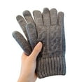 thumbnail image 4 of Knit Screen Gloves Winter Five Finger Couple Cycling Plus Fleece Student Thickened Warm Retro Woman, 4 of 4
