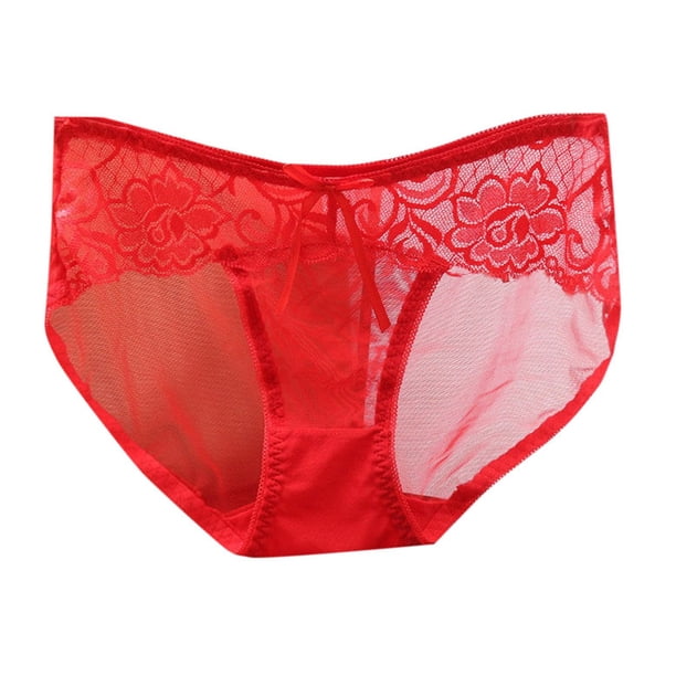 Braguitas triangulares de algodón con encaje transparente y sin costuras, de cintura baja, para mujer, muy sexys, con malla ultrafina, tallas M/L