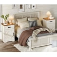 thumbnail image 2 of WAMPAT 31.9 inch Tall Farmhouse Nightstand with Drawers and Adjustable Storage Shelves, Solid Wood Side Table with Barn Doors for Bedroom,Cream White, 2 of 6