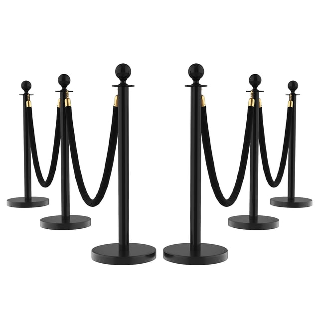 Garvee 12Pcs Crowd Control Stanchion, Silver Stanchion Posts Queue with 10pcs 5 ft Red Velvet Rope, Rope Barriers Crowd Control Barriers Queue Line for Theaters Parties Wedding Exhibition