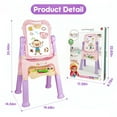 thumbnail image 6 of Hot Bee Art Easel for Kids 2-4, Double-side Standing Easel for Toddlers, Magnetic Drawing Board w/ Painting Accessories, Art Supplies Christmas Gifts for Little Boys Girls 3+, Middle Size Pink, 6 of 9