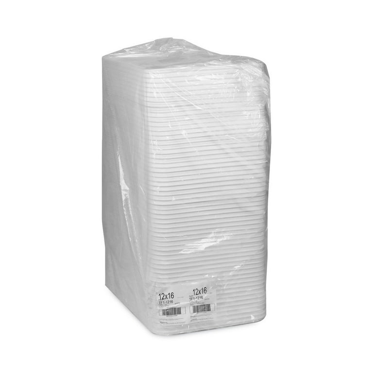 Supermarket Tray, #1216, 16.25 x 12.63 x 0.63, White, Foam, 100/Carton Supermarket Tray, #1216, 16.25 x 12.63 x 0.63, White, Foam, 100/Carton