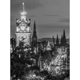 thumbnail image 2 of Frank, Assaf 12x14 Gold Ornate Wood Framed with Double Matting Museum Art Print Titled - Princess streen and the Balmoral Hotel and night, Edinbrugh, Scotland, FTBR-1800, 2 of 4