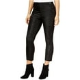 thumbnail image 2 of GUESS Womens Mariette Embossed-Front Casual Cropped Pants, Black, Small, 2 of 2