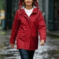 thumbnail image 6 of AnuYalue Women Waterproof Jacket Fashion Button Coat Striped Lined Windbreaker Jackets with Pockets Long Sleeve Outerwear, 6 of 8