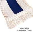 thumbnail image 4 of Table for Home Decor with Tassels 72 Inches Long Farmhouse Rustic Table Runner Cream & Brown Macrame Burlap Fall Table Decoration for Living Room Bridal Shower (12x72 Inches), 4 of 5
