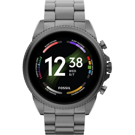 Fossil Mens Gen 6 Stainless Steel Touchscreen Smartwatch 44mm - Smoke - FTW4059R