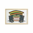 thumbnail image 1 of Tropical Animals Wall Art with Frame, Portrait of Chimpanzee with Dreadlocks and Cap Hippie Musician Monkey Boho, Printed Fabric Poster for Bathroom Living Room, 35" x 23", Multicolor, by Ambesonne, 1 of 2