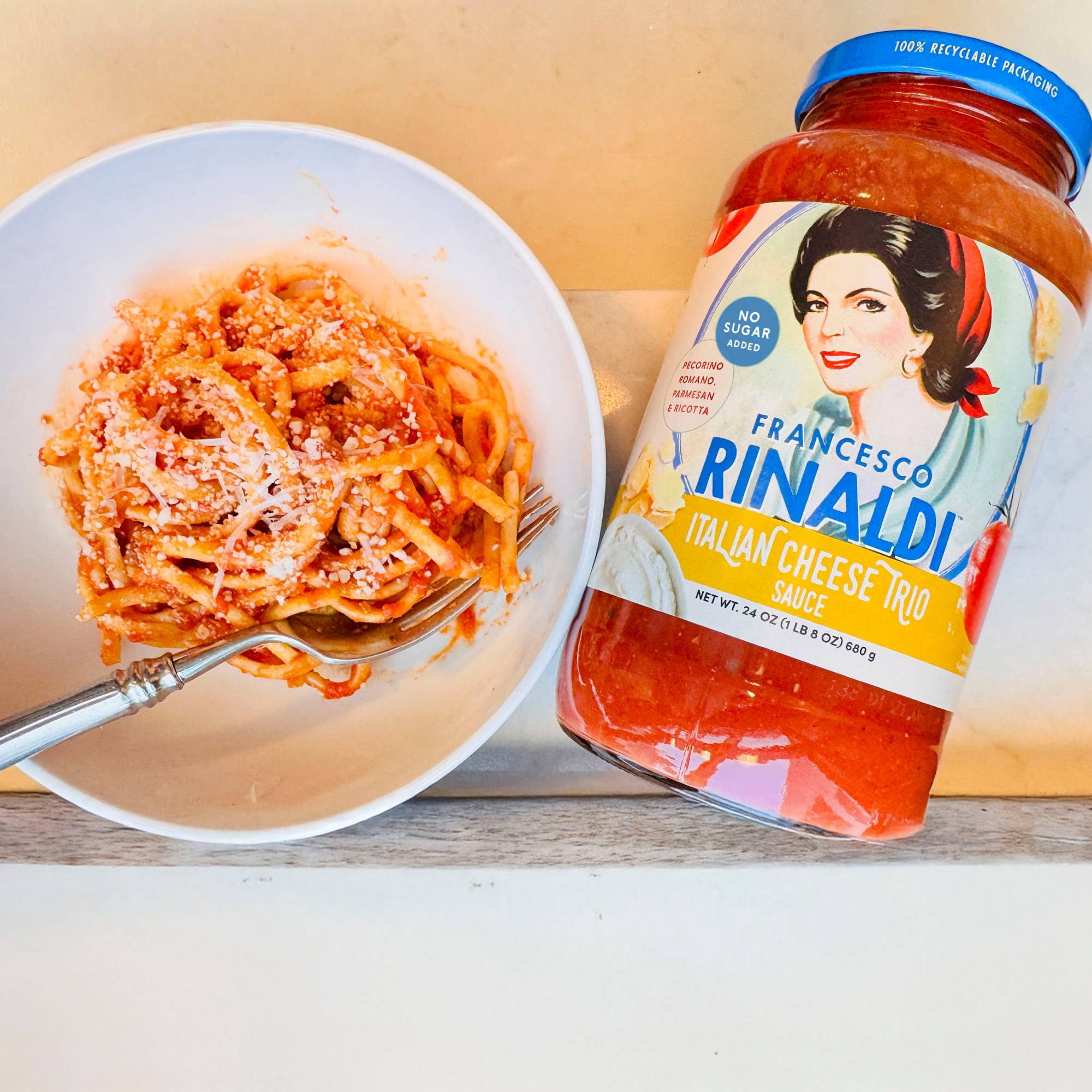 (3 pack) Francesco Rinaldi, Italian Cheese Trio Sauce, 24 oz, Low Fat, Gluten Free