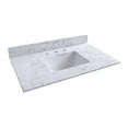 thumbnail image 2 of Montary 37" Bathroom Vanity Top Cararra White Engineered Marble Stone 3 Faucet Hole Vanity Top With Undermount Ceramic Sink And Backsplash, 2 of 5