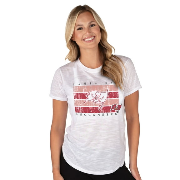 Women's Concepts Sport  White Tampa Bay Buccaneers Infuse Lightweight Slub Knit Top