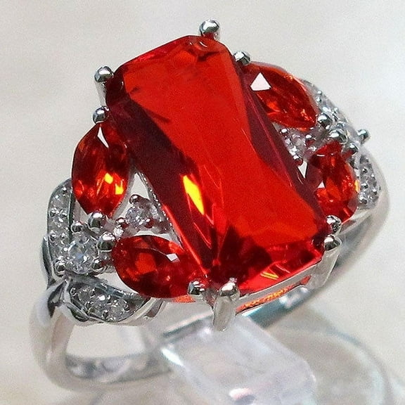 Ruby Cut 925 Sterling Silver Ring