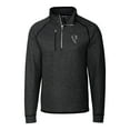 thumbnail image 2 of Men's Cutter & Buck Heather Charcoal Atlanta Falcons Throwback Logo Mainsail Sweater-Knit Half-Zip Pullover Jacket, 2 of 3