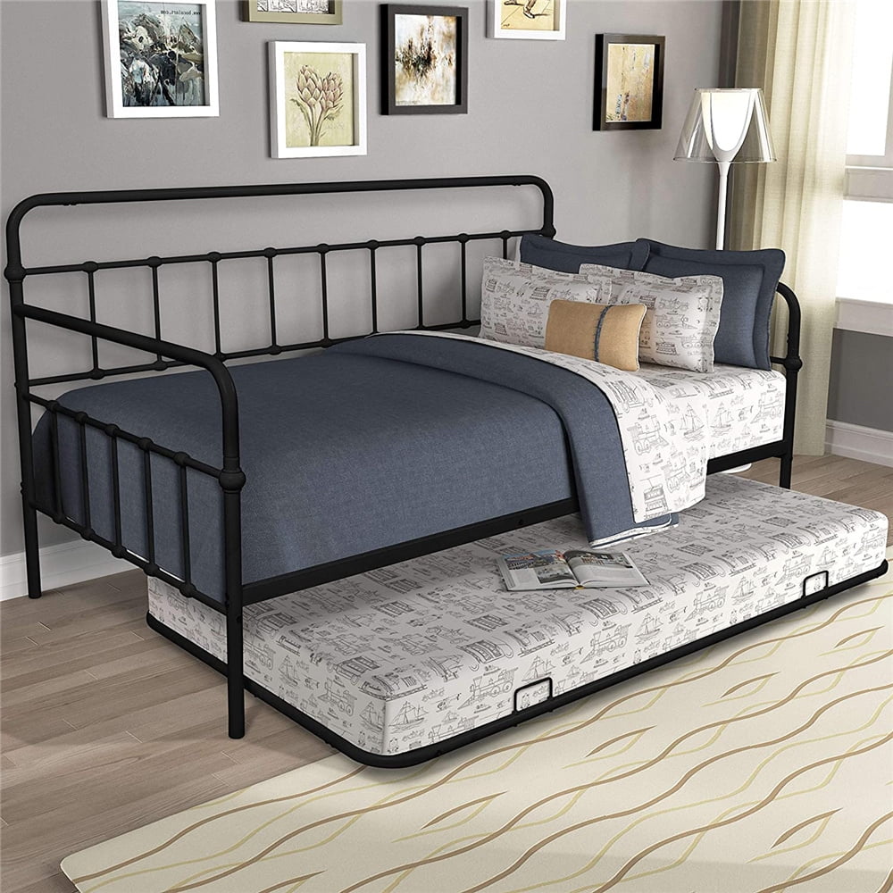 Daybed Frames for Twin Size, Metal Trundle Bed Frame Bed with Trundle