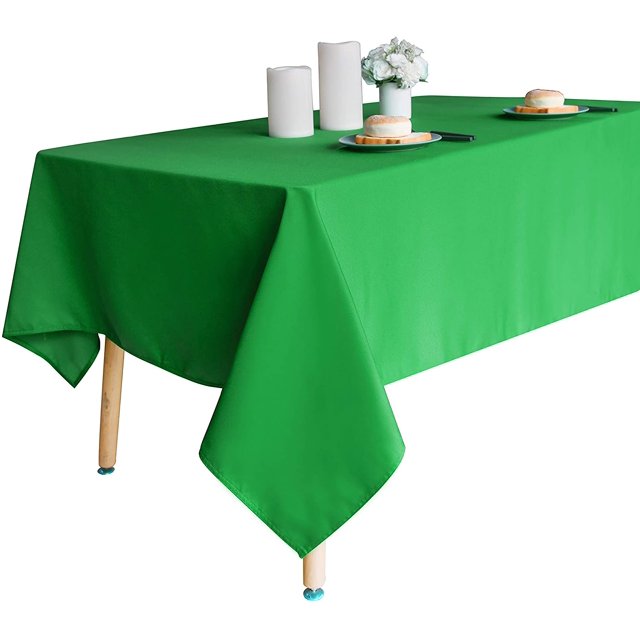 LAICAIW Nappe Rectangulaire 210 G/m2 - Nappe en Microfibre Robuste Résistante à l'Eau, Housse de Table Décorative pour Usage Extérieur et Intérieur (Vert, 60 X 144 Po)