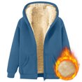 thumbnail image 7 of yuCgh Men's Winter Fleece Lined Hooded Jacket, Thickened Zip Up Coat with Multiple Pockets, Casual Outdoor Jacket for Cold Weather & Daily Wear,Blue,XL, 7 of 7