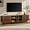 Walnut, variant on ONBRILL 63-Inch TV Stand for TVs up to 75 Inch, Mid-Century Modern Television Stand with Power Outlet， Entertainment Center with Sliding Grille Door Cabinets and Open Shelves for Living Room, Oak