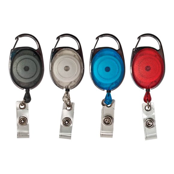 Advantus - Enrouleur de Badge - 30 Pouces - Bleu, Rouge, Transparent, Fumé (Lot de 20)