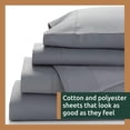 thumbnail image 2 of Rest Haven 600 Thread Count Crisp and Comfortable Cotton Sheet Set - Split Queen, Gray, 2 of 7
