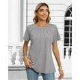 thumbnail image 2 of Rosvigor Blouses for Women Short Sleeve Shirts Casual Dressy Summer Tops with Pleats, 2 of 6