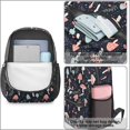 thumbnail image 4 of Mushroom and Sprig Navy Pattern 17" School Backpacks for Teens,Waterproof Oxford Fabric,S-Shape Padded Straps for School,Travel,Hiking,Camping, 4 of 6