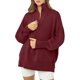 thumbnail image 1 of Gibobby Casual Suéter para Mujer, Suéter de cuello alto para mujeres y mujeres, disfraz de manga larga para adultos(Vino,CH), 1 of 4