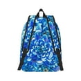 thumbnail image 2 of Honeii Vibrant Blue Floral Print Canvas College Laptop Backpack, Durable Rucksack Travel Notebook Bag School Backpack Book Bag for Men Women-Medium, 2 of 7