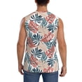 thumbnail image 4 of Goofa Tropical Leaves Printed Men's Sleeveless T-Shirt - Athletic Gym Workout Tank Top for Men - Moisture-Wicking, UPF 30+ Quick-Dry Muscle Tee-Medium, 4 of 8