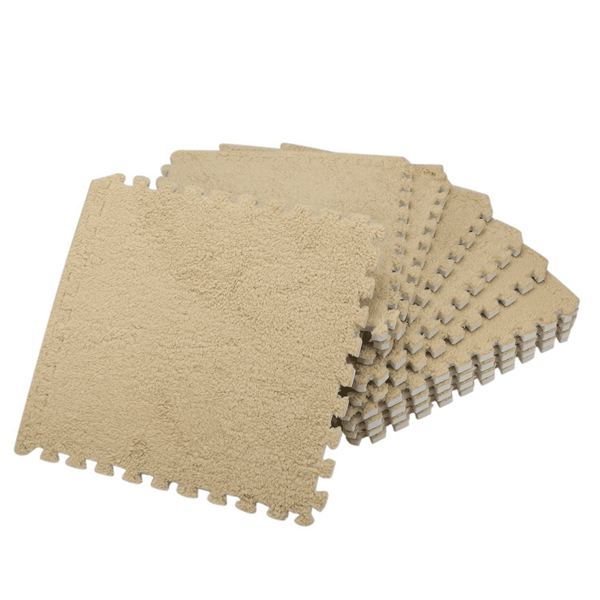 30 Piece Foam EVA Fuzzy Mat Flooring Carpet Tiles for Kids - Perfect for Nursery Décor, Baby Room