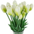thumbnail image 5 of Northlight Real Touch™ White and Green Artificial Tulip Floral Bundles, Set of 6 - 18", 5 of 8