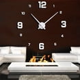 thumbnail image 3 of Wall Watch Mirror Clock Metal DIY wall watch Number Simple Number Sticker DIY 3D Morden Mute Living Room Decoration, 3 of 5