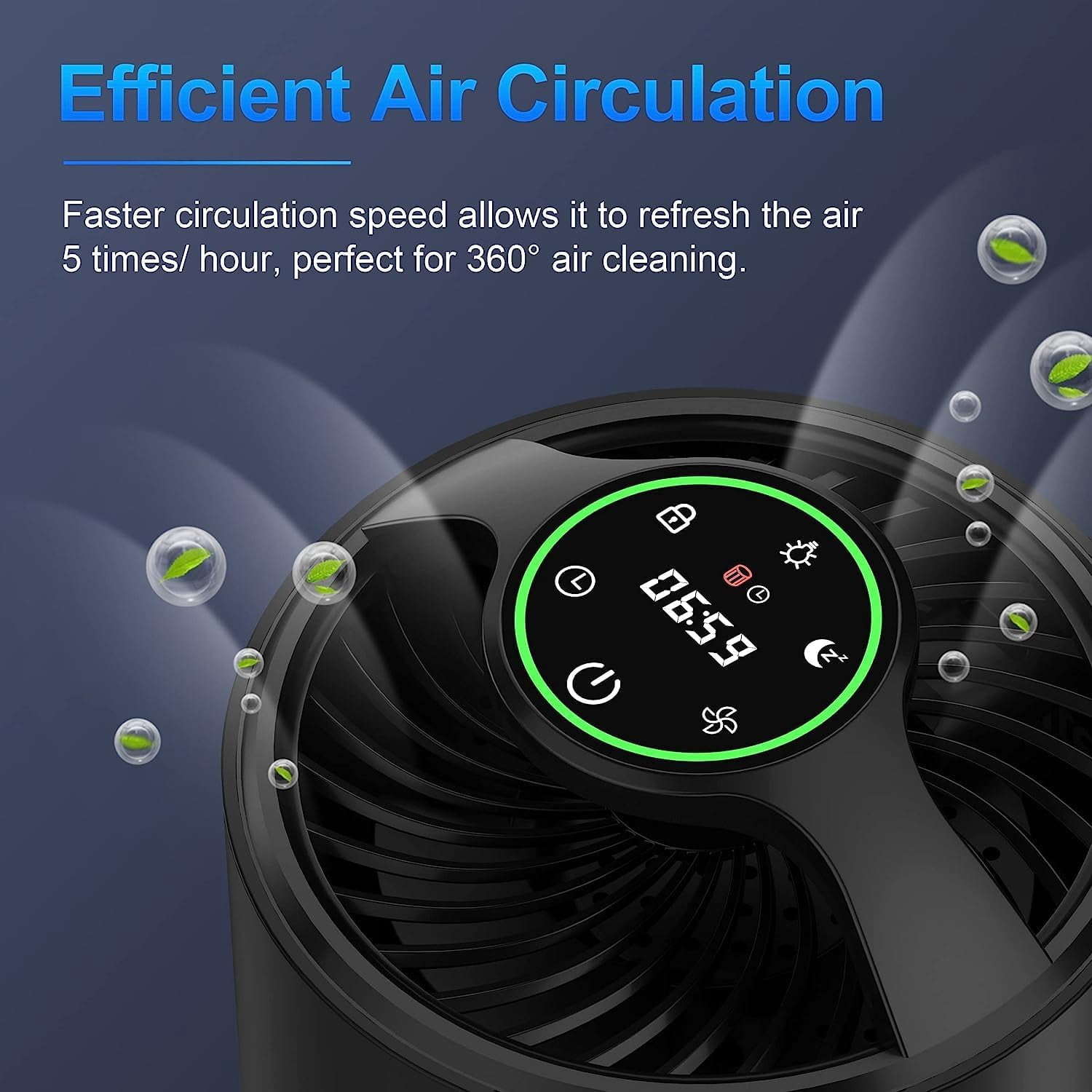 ToLife Air Purifiers for Home - HEPA Filter Air Cleaner for Pet Hair, Allergies, 99.97% Smokers, Dust, Pollen, Odor Eliminators for Bedroom up to 215 Sq.ft - Black