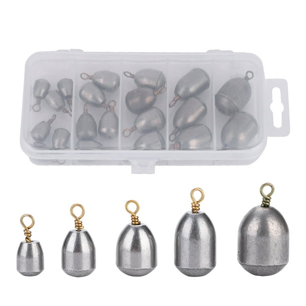 HURRISE 20pcs Outdoor Fishing Sinkers Weight Set Angler Tackle  Accessory,Fishing Weights, Fishing Iron Weights