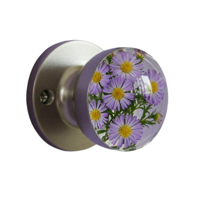 Poignée de Porte, Style Nature Animaux Transparents Bouton de Porte, Fleurs Époxy Rétro Rondes Boutons de Porte, Décoration Artistique Créative pour Chambre, Salon, Bureau