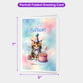 thumbnail image 5 of Happy Birthday Cute Kitten Maine Coon with Cake Gifts Party Hat 5x7in Folded Greeting Card Cat Lover Kitten Owner Gifts Single Note Card with Envelope - 00029, 5 of 5
