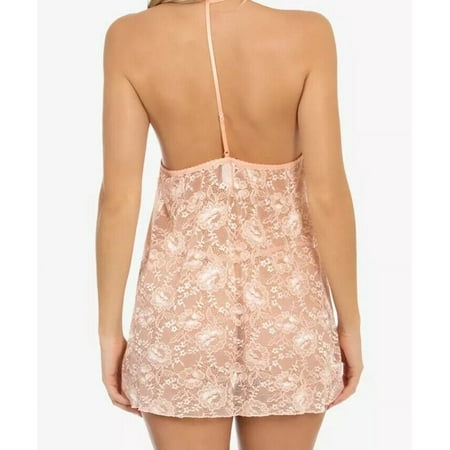 Linea Donatella Womens Lace Babydoll & Thong Lingerie Set Size Large Color Apricot