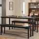 thumbnail image 2 of Yeshouse Juego de mesa de comedor para 4 personas con bancos tapizados, juego compacto de 3 piezas para cocina y comedor, mesa rectangular moderna y sillas para espacios pequeños y apartamentos, 2 of 8