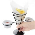 thumbnail image 3 of simhoa Cornet pour Frites et Coupelle à Trempette, Support pour Frites, Support pour Cornet d'Apéritif Double, 3 of 6