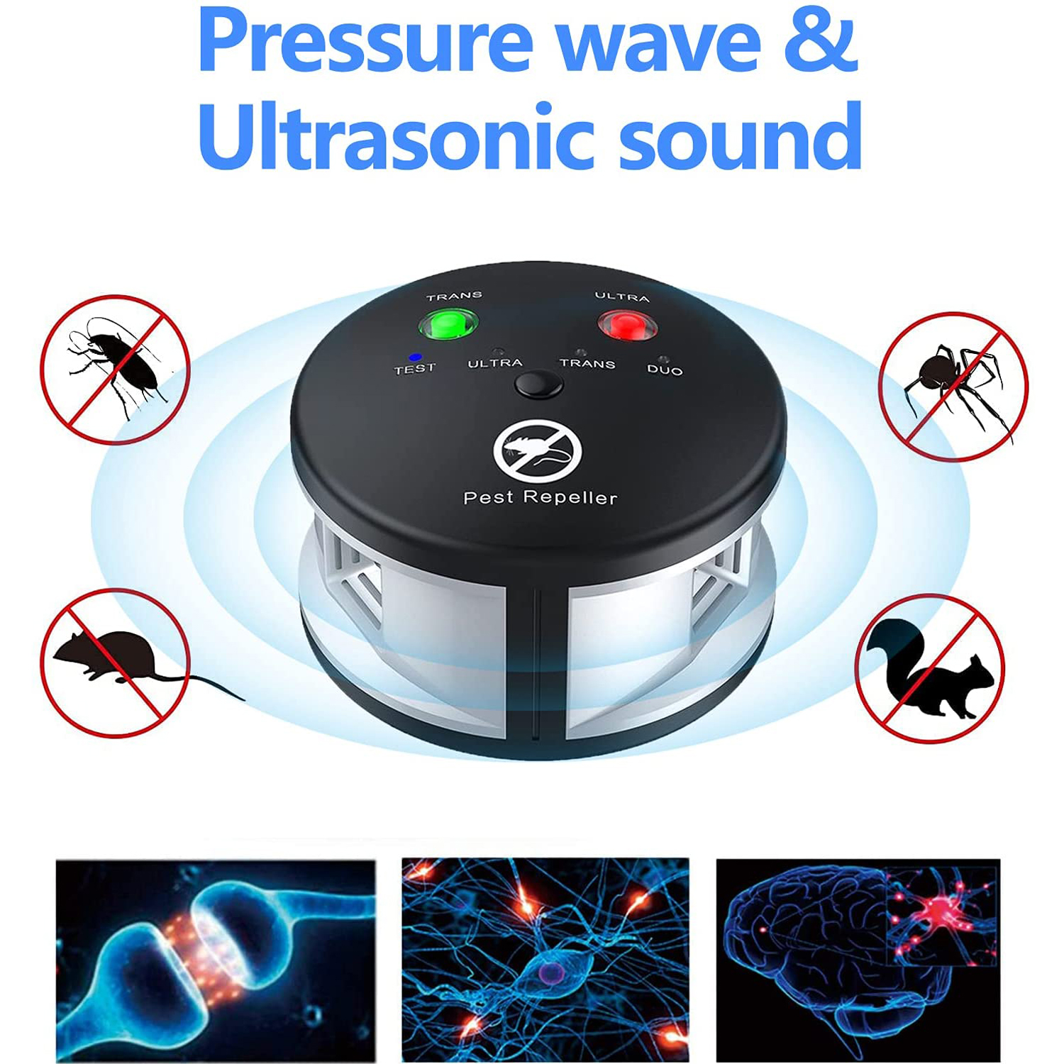 3 in 1 Ultrasonic Repellent, Electronic Rodents Mice Repeller Mouse