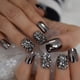 thumbnail image 4 of Coolnail Punk Dark Smoky Grey Espejo reflectante Chapado en metal Puntas de uñas postizas francesas Punk Metallic Diamond Uñas postizas con pegamento adhesivo, 4 of 5
