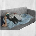 thumbnail image 6 of Cartoon Soft Flannel Fleece Blanket, Portrait of Domestic Kitten Newborn Bicolor Furry Head Pink Wet Nose Artwork, Cozy Plush for Indoor and Outdoor Use, 60" x 80", Black White Blue, by Ambesonne, 6 of 6