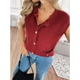 thumbnail image 6 of Womens Sleeveless Sweater Vest Crochet Button Down Cardigan Vests Tops 2025 Trendy Summer Casual Outfits Red L, 6 of 9