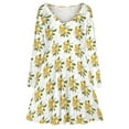 thumbnail image 3 of Fresh Fruit Lemons Long Sleeve Dresses For Women Vintage Elegant Party Dress Oversized V-neck Dress S-8XL, 3 of 7