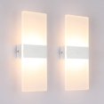 thumbnail image 1 of (Blanco cálido 3000K) Paquete de 2 luces de pared para interiores Lámpara de pared LED de 12W Diseño creativo Decorativo para dormitorio Pasillo Sala de estar Habitación de hotel, 1 of 5