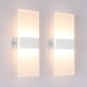 thumbnail image 1 of Juego de 2 luces de pared interiores Aplique de pared LED de 12 W Diseño creativo Decorativo para dormitorio Pasillo Sala de estar Vestíbulo del hotel Blanco cálido 3000 K Sincero Electrónica, 1 of 5