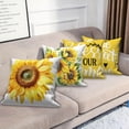 thumbnail image 5 of Sunflower Throw Pillow Covers 20x20 Set of 4,Spring Summer Floral Yellow Decorative Pillow Cases for Bedroom Sofa Couch, 5 of 6