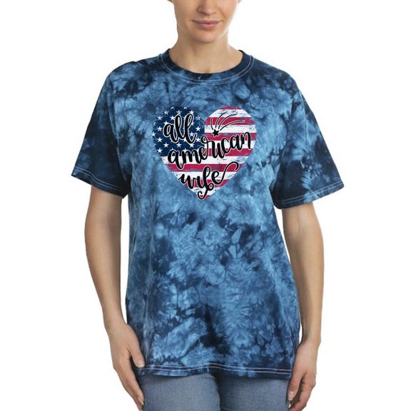 All American Wife Heart Tie Dye Crystal Women -Image by Shutterstock, Female Large