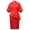 Red, variant on Afinprain Women's Clergy Dress with Tab Collar Peplum Waist and Puff Sleeve Church Minister Uniform